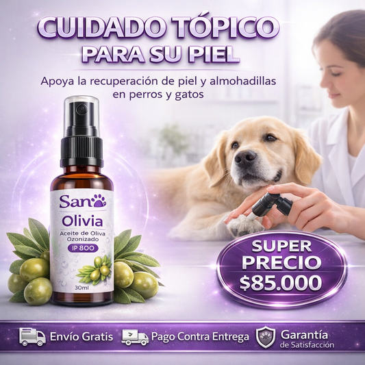 " OLIVIA" ACEITE DE OLIVA OZONIZADO IP 800 ™ (Uso tópico para perros y gatos)